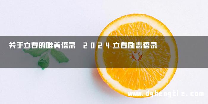 关于立春的唯美语录 2024立春励志语录